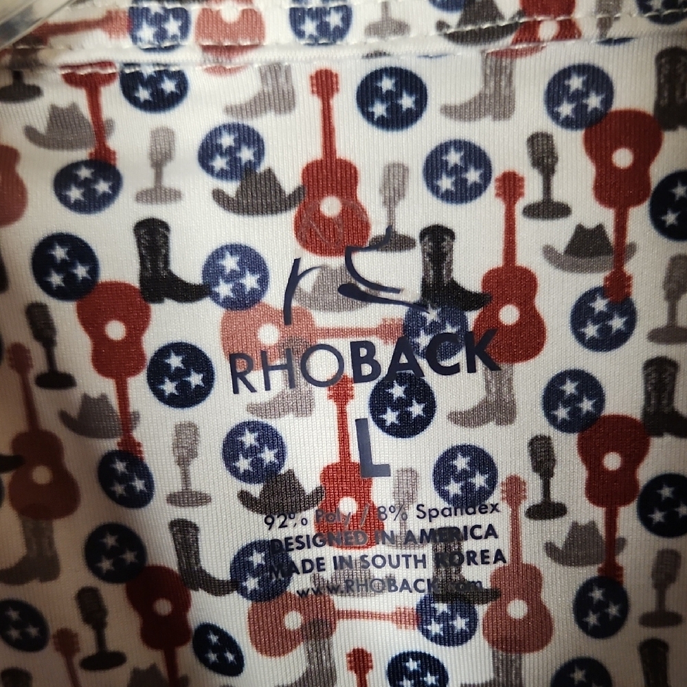 Rhoback Nashvegas Red, Blue, and Gray Patterned Shirt Size Large - Picture 3 of 8